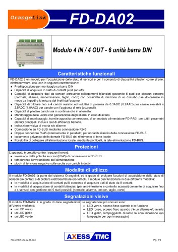 FD-DA02  4 IN / 4 OUT Module ? 6 units DIN rail