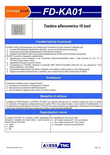 FD-KA01  16 keys alphanumeric keypad