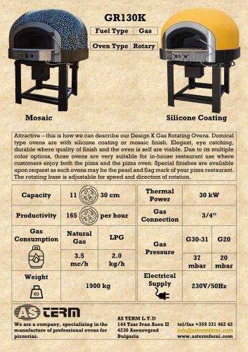 Gas Rotary Oven: GR130K