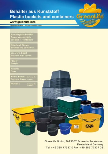 plastic buckets and containers