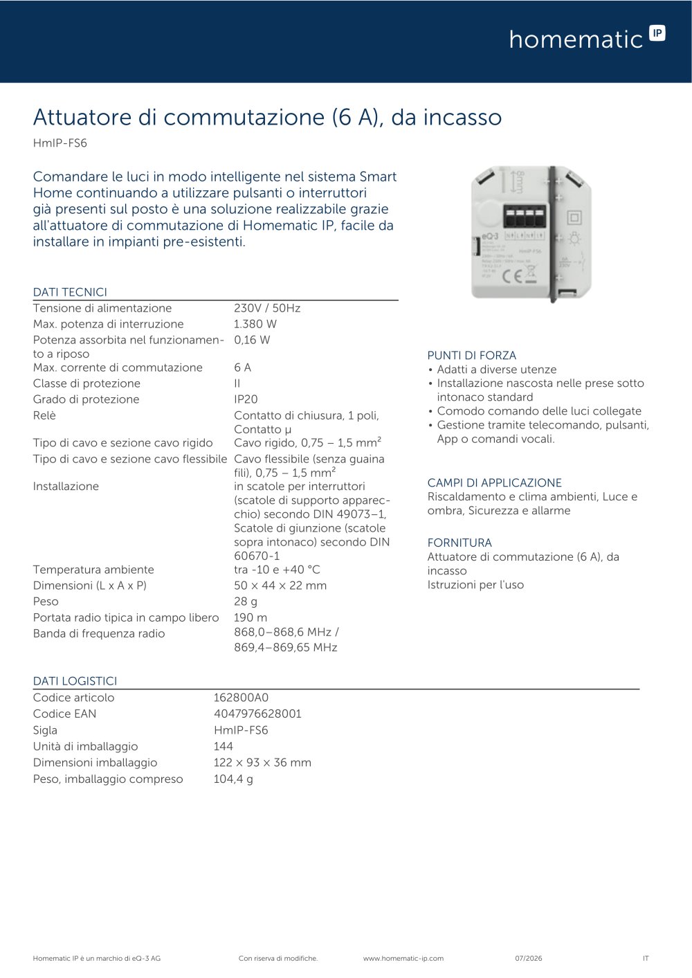 HmIP-FS6 - Homematic IP by eQ-3