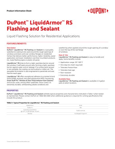 DuPont™ LiquidArmor™ RS Flashing and Sealant