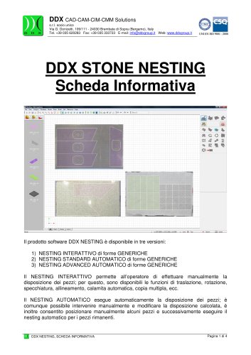 DDX STONE NESTING Scheda Informativa