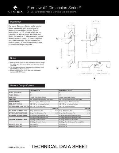 Formawall® Dimension Series® 2” DS-59 Horizontal & Vertical Applications