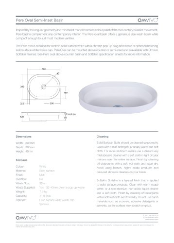 Pere Oval Semi-Inset Basin