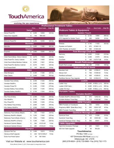 2013 Price list