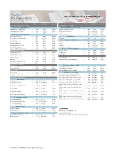 TA Special Order Price List Jan 2020