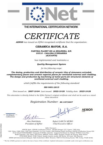 CERTIFICATE AENOR