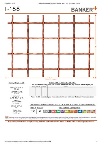 I-188 Architectural Wire Mesh