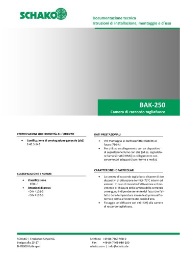 BAK-250 Camera di raccordo tagliafuoco