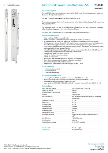 Motorised Power Cam Bolt 842- SA