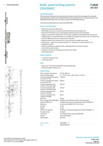 Multi-point locking systems 529X500PZ