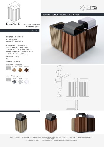 ELODIE CESTINO ALLUMINIO COLOR LEGNO