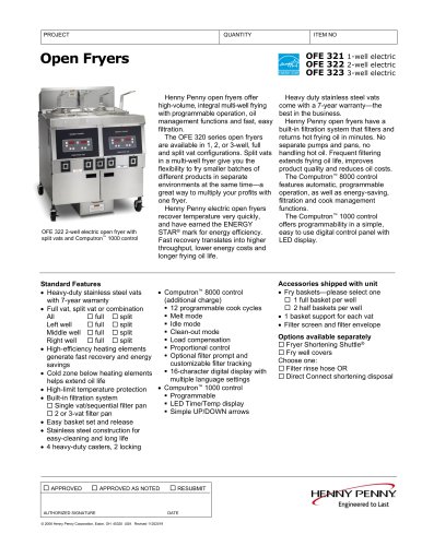 OFE 321-323 Open Fryer