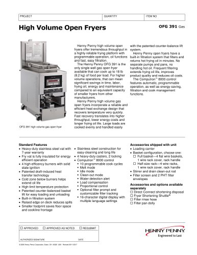 OFG 391 Open Fryer