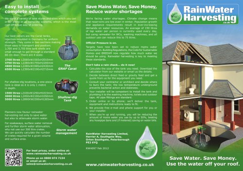 New 2012 leaflet on Rainwater Harvesting