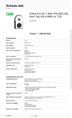 EVlink Pro AC 7.4kW 1PN RDC-DD 6mA Tipo ASI e MNX int. T2S