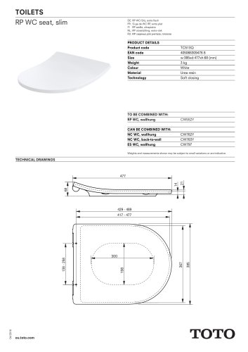 RP WC seat, slim