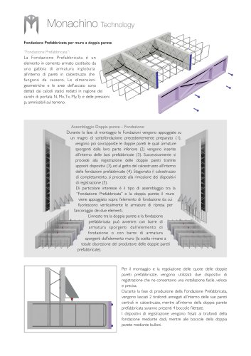 Fondazione Prefabbricata per muro a doppia parete