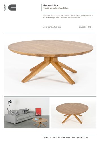 Cross round coffee table