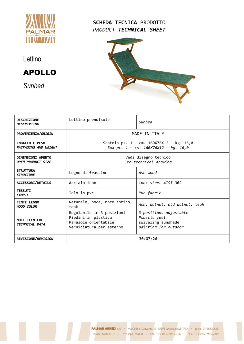 APOLLO - PALMAR arredi