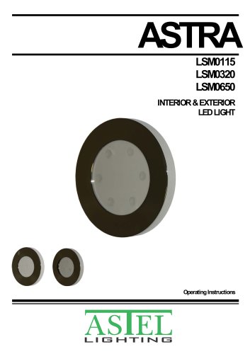 ASTRA LSM0115, LSM0320, LSM0650: Surface-mount interior & exterior LED downlights