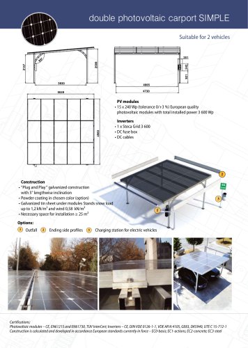 Double photovoltaic carport “SIMPLE”