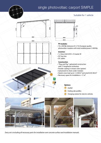 Single photovoltaic carport “SIMPLE”