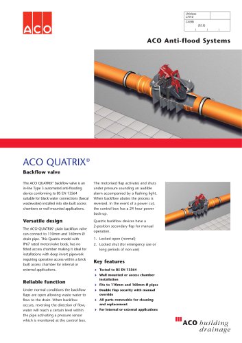 QUATRIX Anti-flood Backflow Protection System