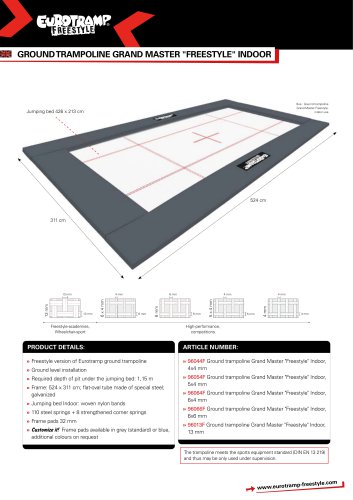 GROUND TRAMPOLINE GRAND MASTER "FREESTYLE" INDOOR