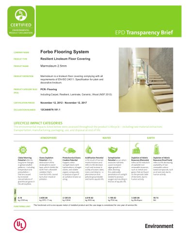 EPD TRANSPARENCY BRIEF MARMOLEUM 2.5MM