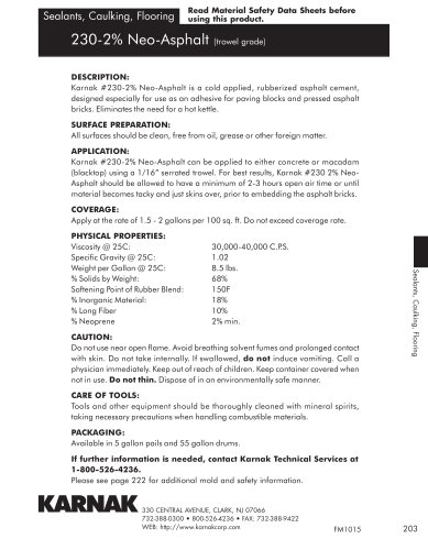 230-2% Neo-Asphalt (trowel grade)