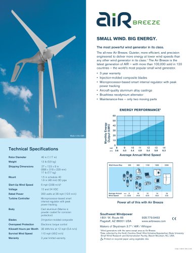 Air Breeze - The most powerful wind generator in its class. 