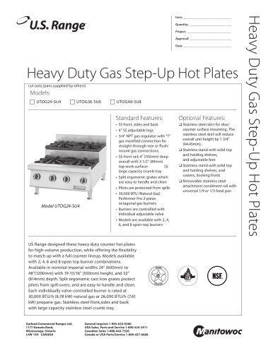 Heavy Duty Gas Step-Up Hot Plate