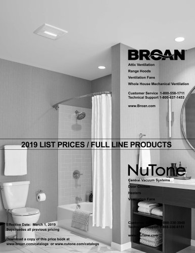 Broan Price List Catalog